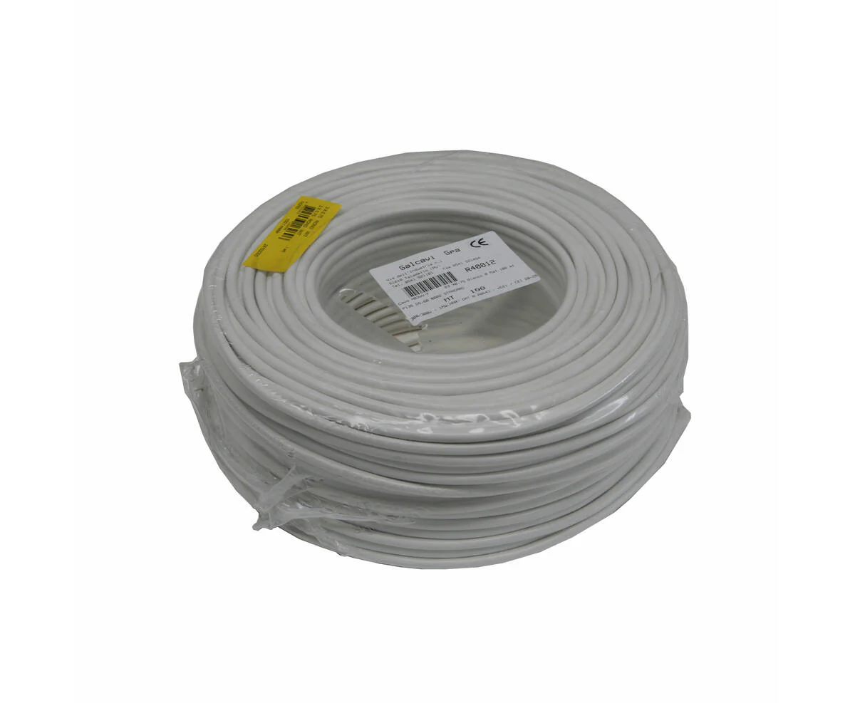 Ronde Stroomkabel 2x1.00mm², 100m Wit - Voor Elektrische Installaties - Afbeelding 2