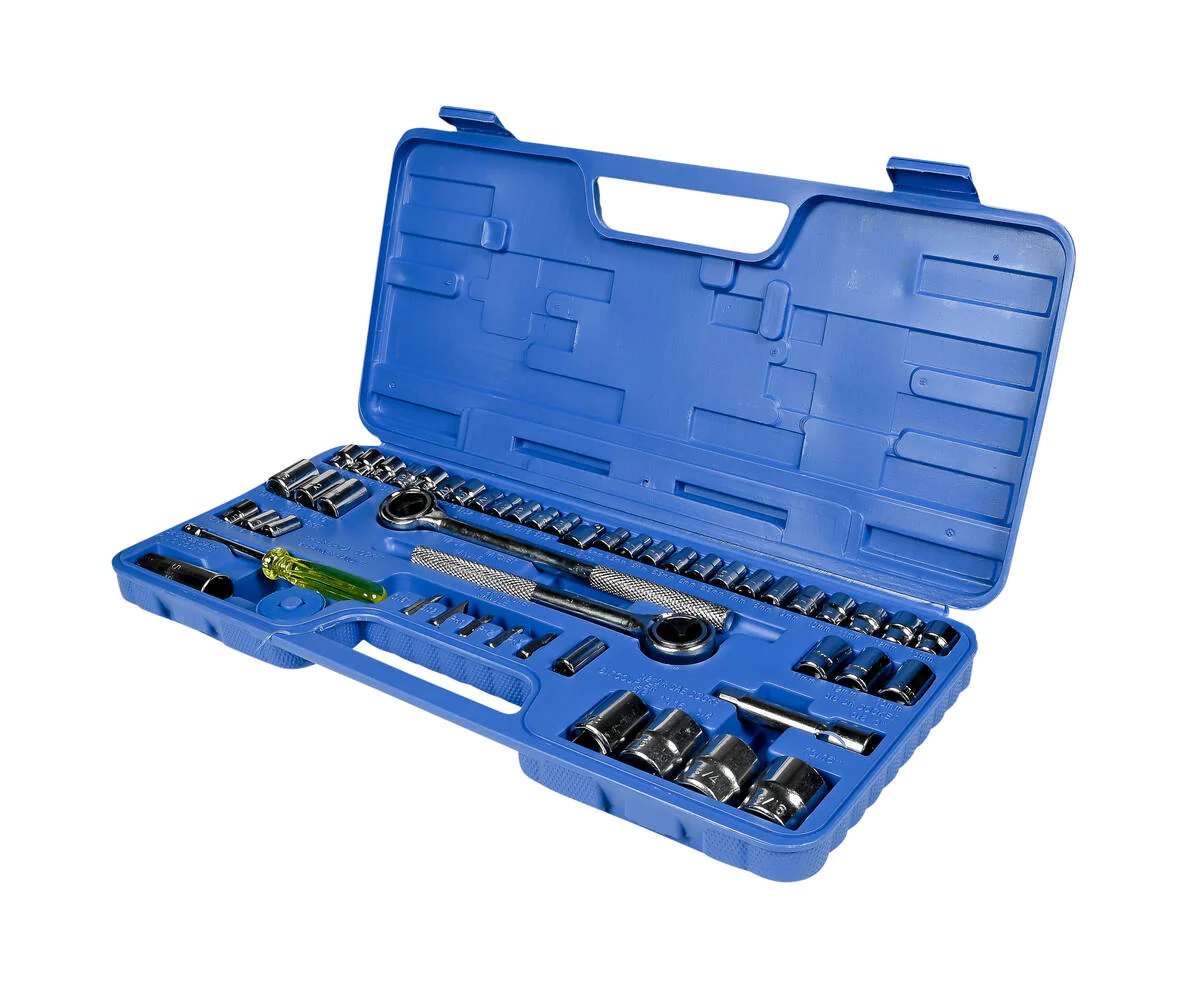 Doppenset 52 dlg - 1/4, 3/8, 1/2 Doppen met Ratel en Koffer - Afbeelding 2