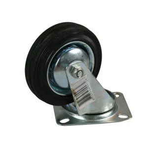 Zwenkwiel 200 mm, massief rubber, 205 kg draagkracht, voor machines.