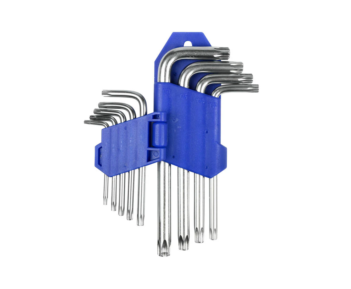 Torx Sleutelset 9-delig, Kort, T10-T50, Voor Moeilijk Bereikbare Plekken - Afbeelding 5
