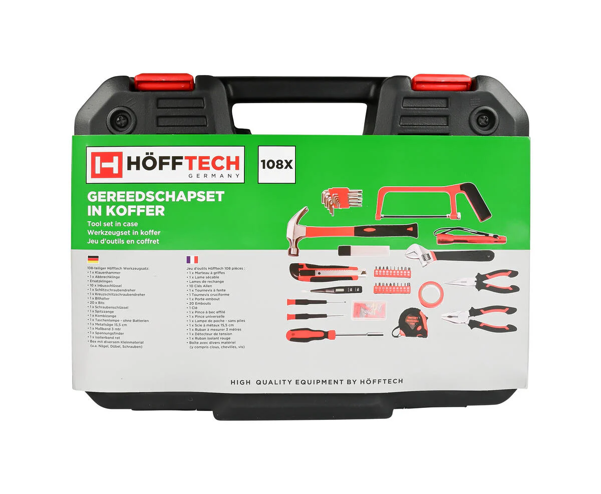 108-delige Höfftech gereedschapset met koffer voor klussen thuis - Afbeelding 7