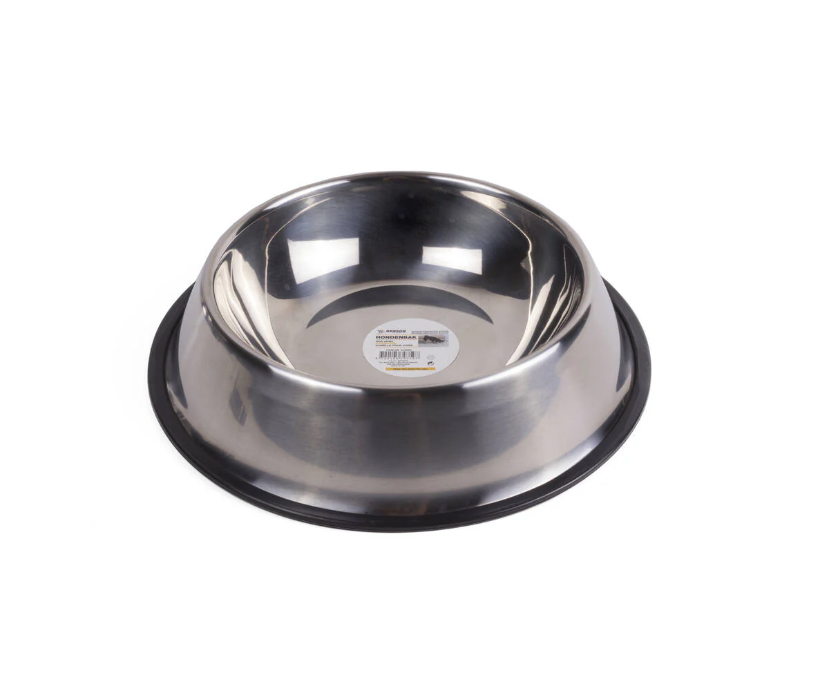 RVS Hondenvoerbak 25x20x6 cm, ideaal voor voer en water, anti-slip. - Afbeelding 3