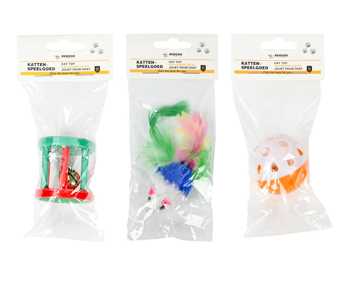 Kattenspeelgoed Mix - 16-delige set met muisjes, ballen, stokken, catnip - Afbeelding 3